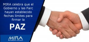 MIRA celebra que el Gobierno y las Farc hayan establecido fechas límites para firmar la paz