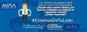 Hoy debate a incremento de energía en Comisión Sexta y Plenaria de Cámara