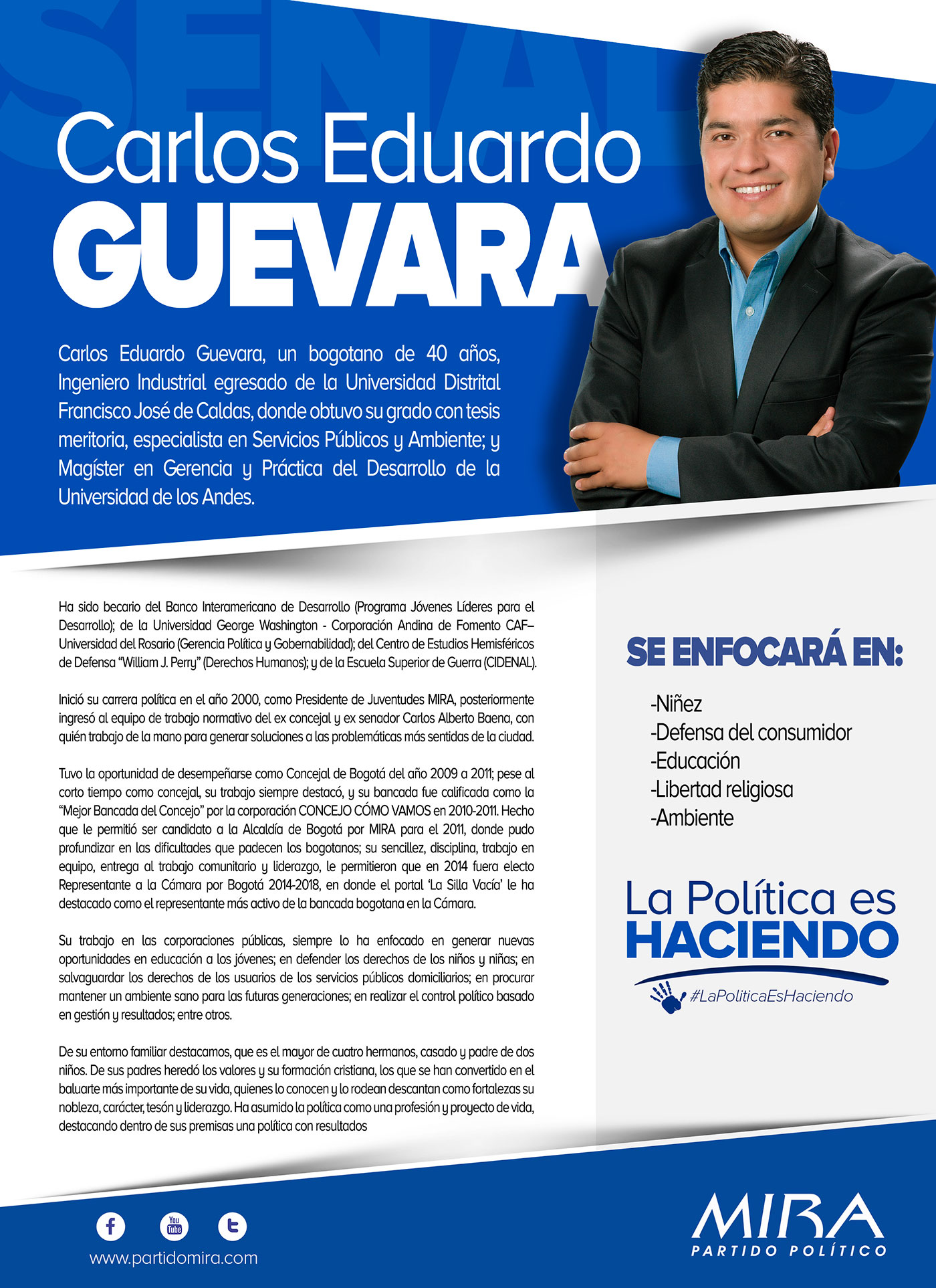 PERFIL CARLOS EDUARDO GUEVARA - Partido Político MIRA