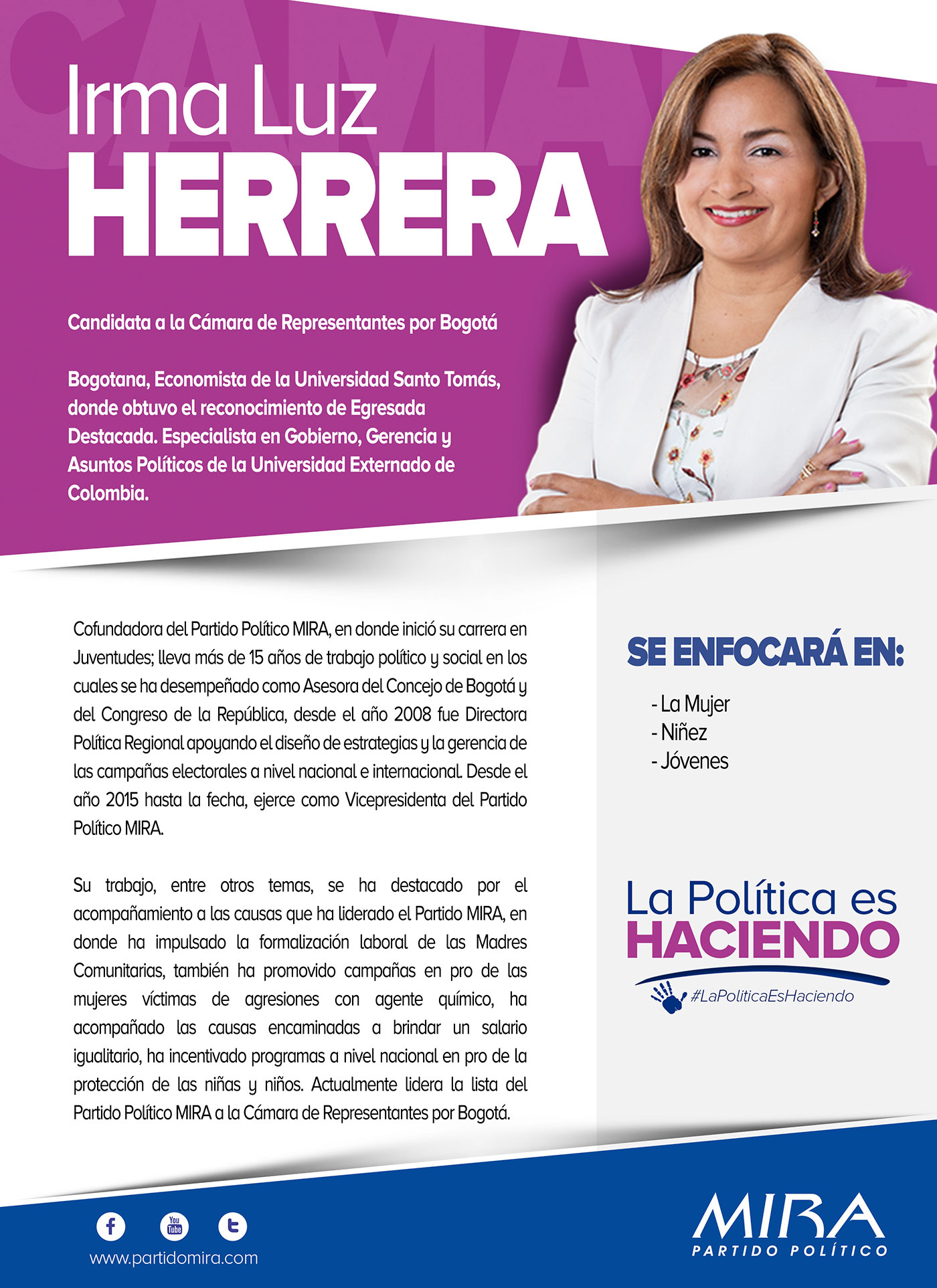 PERFIL IRMA HERRERA - Partido Político MIRA