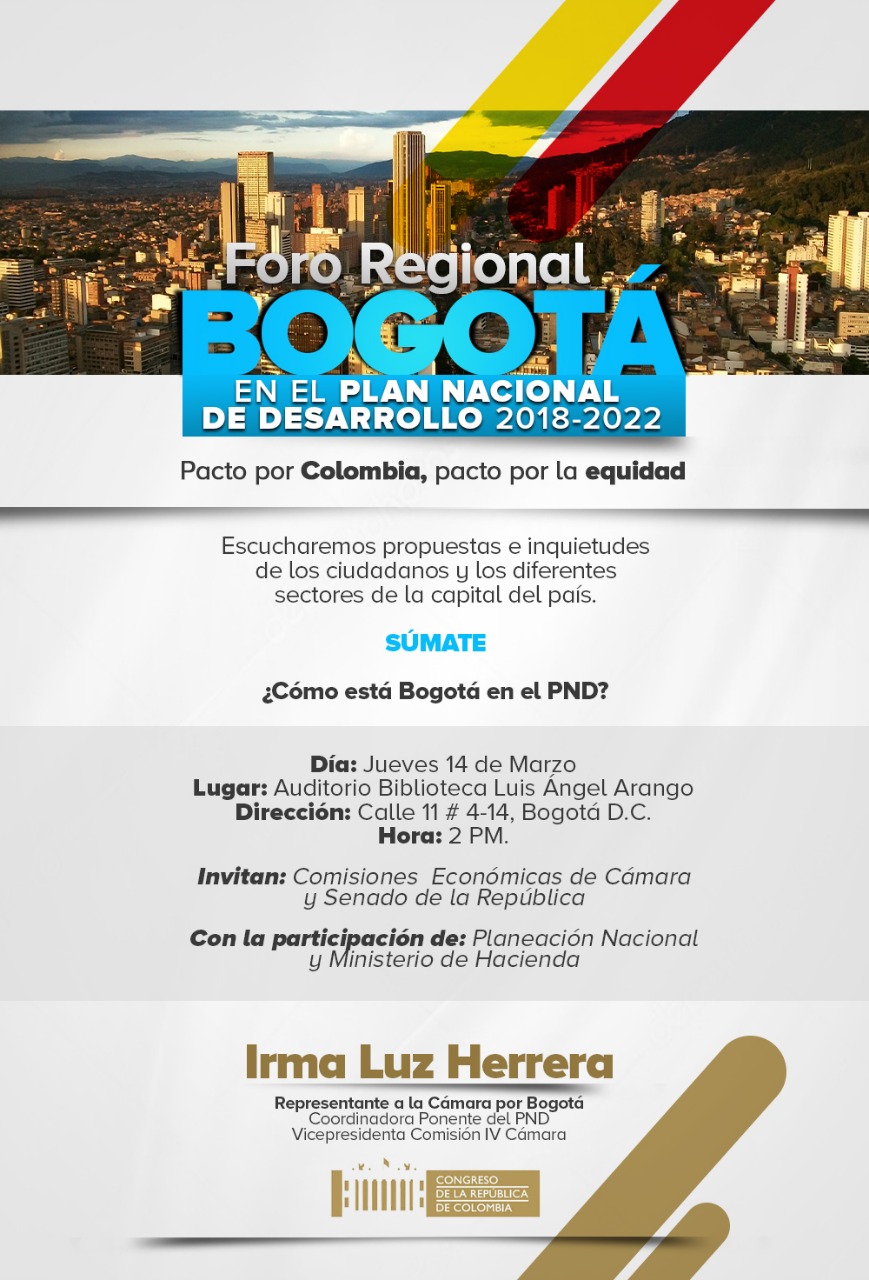 Foro Bogotá en el PND