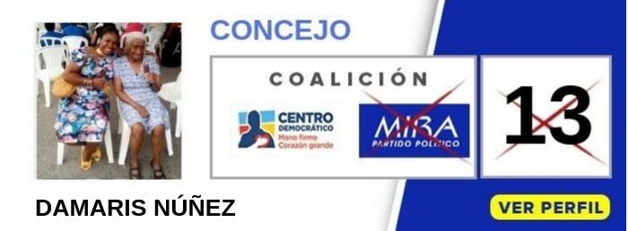 Damaris Nuñez candidata al Concejo de Pradera Valle - Partido Político MIRA - Elecciones 2019 