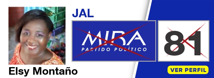 Elsy Montaño candidata JAL de la Comuna 4 - Florida Valle - Partido Político MIRA - Elecciones 2019