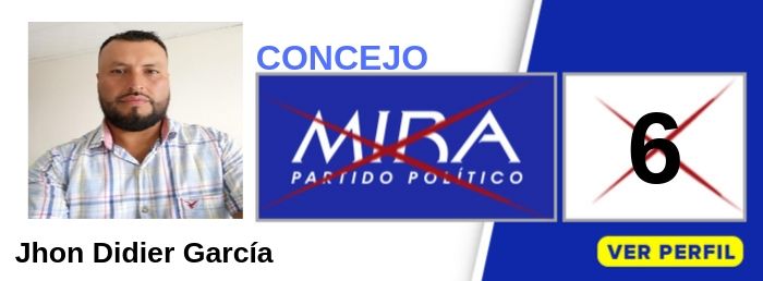 Jhon Didier Garcia candidato Concejo Trujillo Valle - Partido Político MIRA - Elecciones 2019