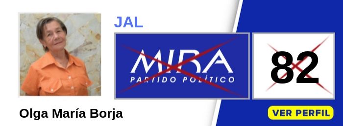 Olga Maria Borja candidato a la JAL Comuna 18 - Cali - Valle - Partido Político MIRA - Elecciones 2019