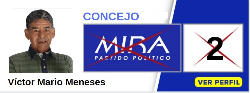 Victor Mario Meneses candidato al Concejo de Vijes - Partido Político MIRA - Elecciones 2019