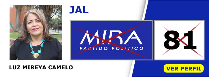 Luz Mireya Camelo candidata a la JAL de San Cristobal en Bogotá - Partido Político MIRA - Elecciones regionales 2019
