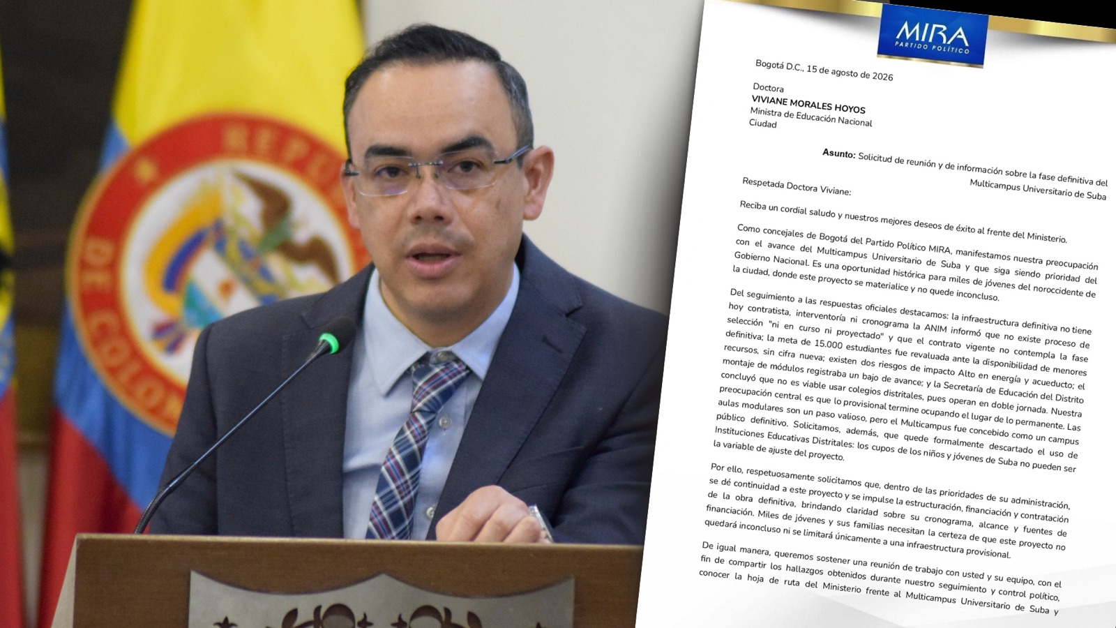 Concejal Fabián Puentes durante su intervención sobre el Multicampus de Suba