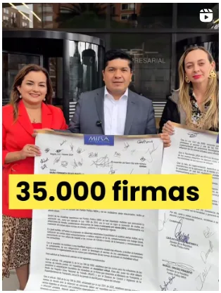 Bancada MIRA presenta 35.000 firmas radicadas ante MinTransporte