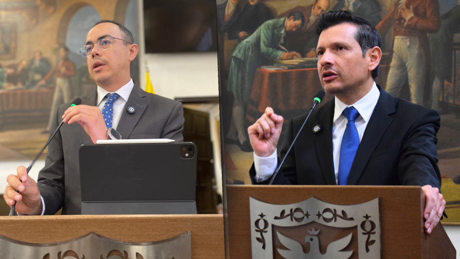 Concejales Fabián Puentes y Samir Bedoya en debate sobre Empleo Incluyente en Bogotá.